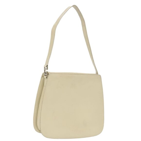 GUCCI Shoulder Bag Leather White Silver 001 2046 1719 Auth fm3967 - Picture 1 of 16